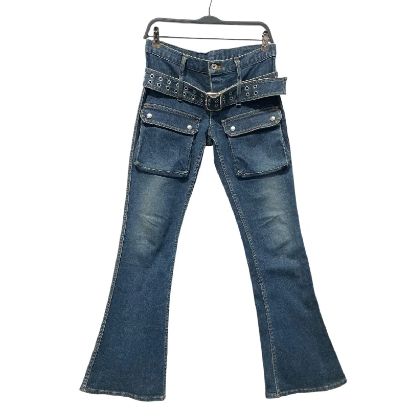 HYSTERIC GLAMOUR/Bootcut Pants/M/Denim/NVY/Belted, cargo pockets Last Chance Sale