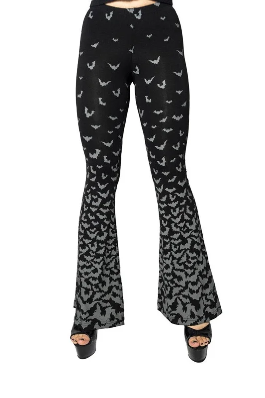 Bat Repeat Gradient Flare Leggings Fashion Sale