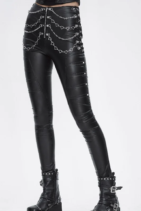 Drawn to Darkness Vegan Leather Skinny Pants Hollywood Glam Award - Show Style