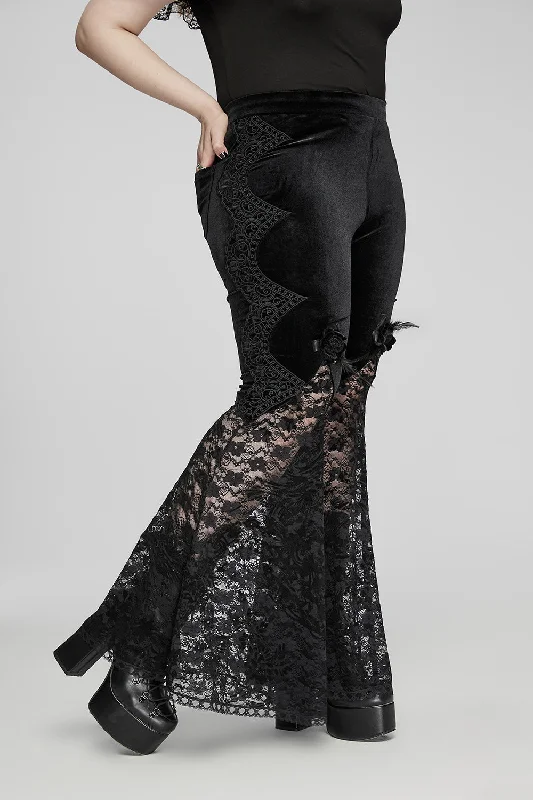 Graven Rose Velvet Lace Flares [Plus Size] Fashion Forward Style