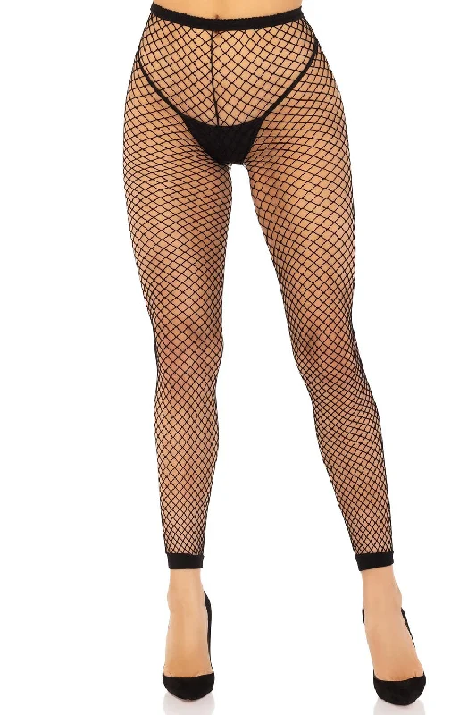 Night Creep Footless Fishnet Leggings Trendy Fashion for Women