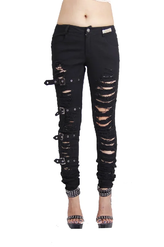 RIP Shredded Punk Jeans Charming Silhouette