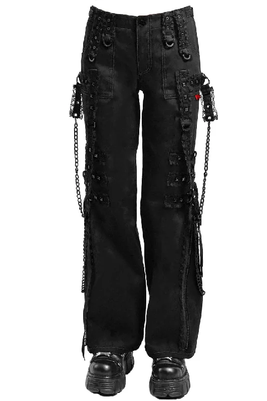 Tripp NYC Midnight Dark Street Chain Pants [BLACK/BLACK] Chic Style