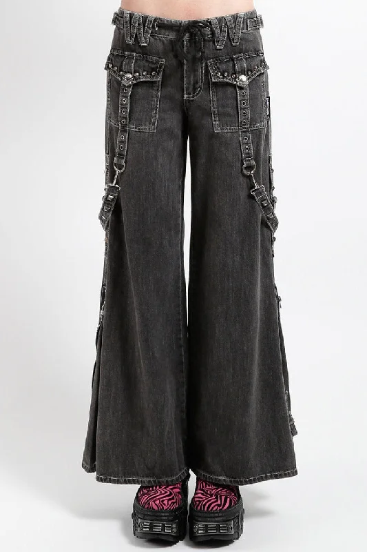 Tripp NYC Studded Power Pants [Black Denim] Feminine Flow